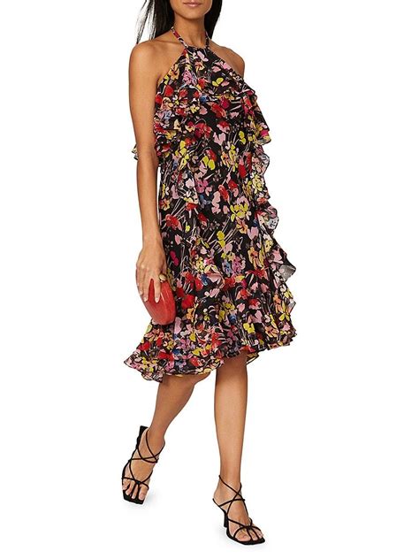 Jason Wu Halterneck Floral Dress In Black Lyst