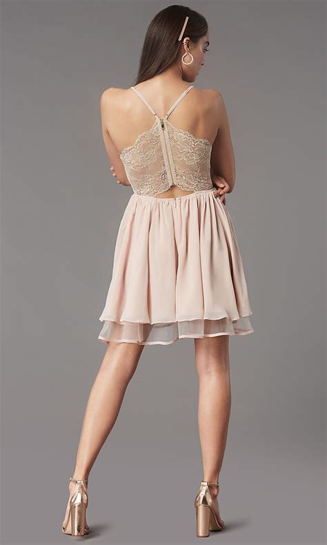 Lace Back Short A Line Hoco Party Dress Promgirl