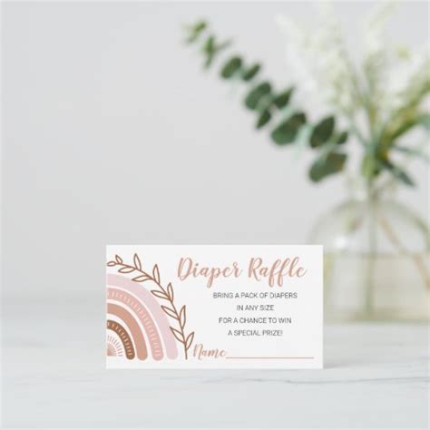 Boho Rainbow Diaper Raffle Ticket Enclosure Card Zazzle