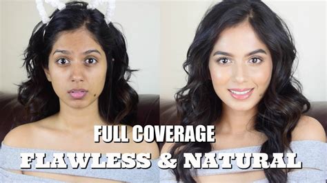 Full Coverage Natural Makeup Look No Cake Face Flawless Skin Youtube