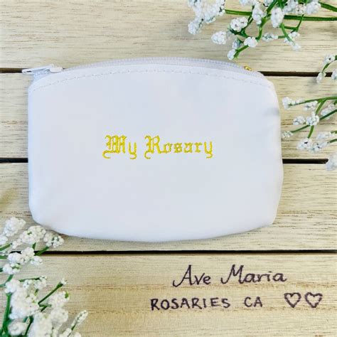 Rosary Pouch For 6mm Bead Rosary Small Zippered Rosary Bag Small