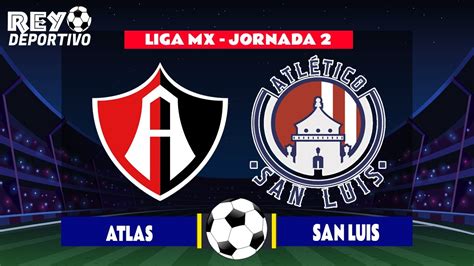 ATLAS VS SAN LUIS EN VIVO FECHA 2 CLAUSURA LIGA MX 15 01 2022