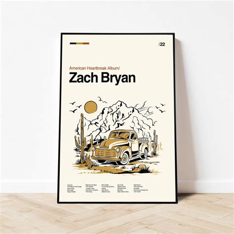 Zach Bryan Poster American Heartbreak Poster Music Album Etsy