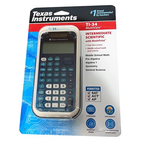 Texas Instruments Ti 34 Multiview Scientific Calculator Bluewhite