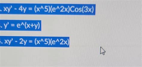 Solved Solve The Following Differential Equations Xy 4y