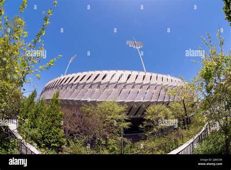 A Fisheye Lens View Of Grandstand Stadium At The Usta Billie Jean King