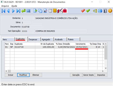 Cross Segmentos Linha Datasul MRE Mensagem 1 031 Data De