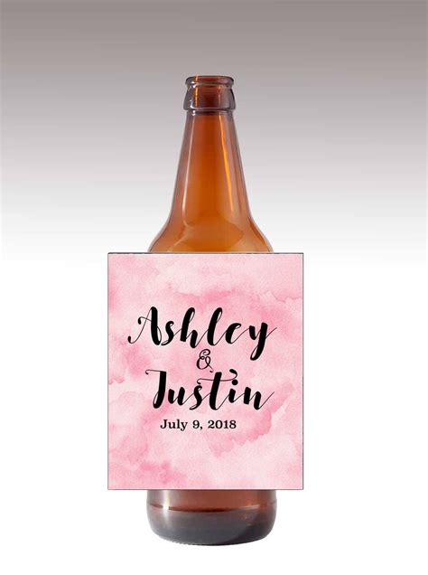 Water Color Background Wedding Beer Or Wine Bottle Labels Great For Engagement Bridal Shower