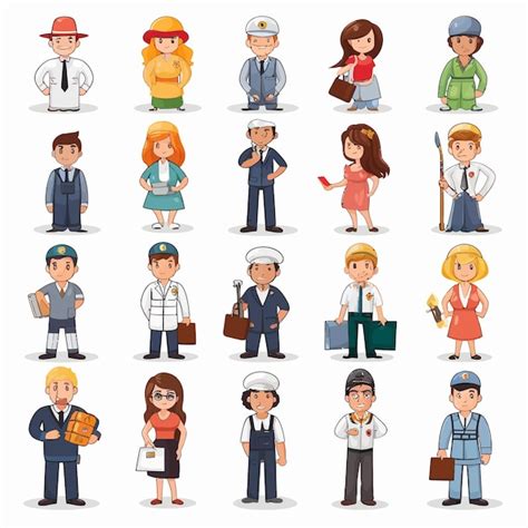 Premium Vector Vector Illustration Material People Set Of Various