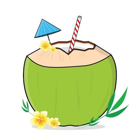 Coco fresco agua de coco vector de coco diseño de logotipo ilustración