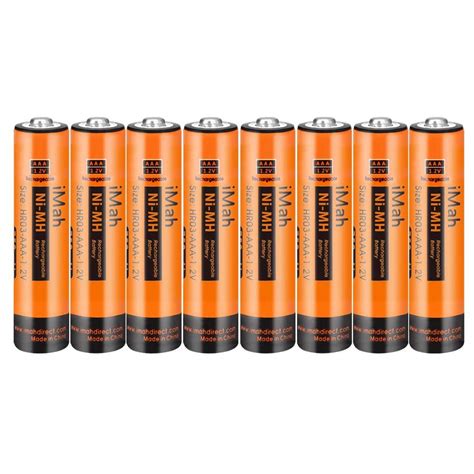 Buy 8 Pack IMah 1 2V 750mAh Ni MH AAA Rechargeable Batteries For