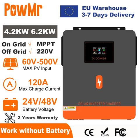 Powmr Kw Kw Hybrid Solar Inverter On Grid Pure Sine Wave Inverter