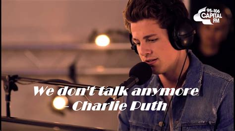 Charlie Puth We Don T Talk Anymore Official Lyrics Youtube