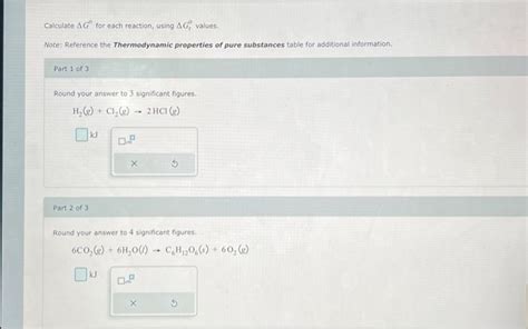 Solved Calculate ΔG for each reaction using ΔGf0 values Chegg