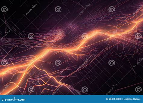 Abstract Electrical Background Energetic Discharge Of Lightning Stock Illustration