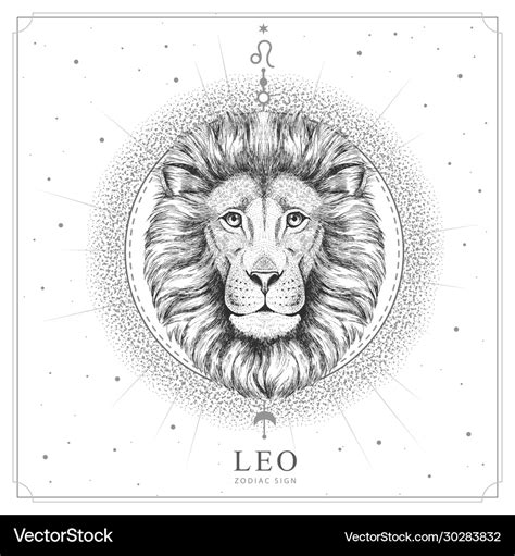 Magic Witchcraft Card With Leo Zodiac Sign Vector Image