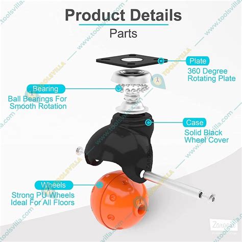 Degree Rotation Ball Caster Wheels