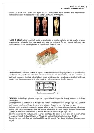 Vocabulario Tema Arte Griego PDF Descarga Gratuita