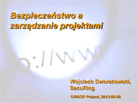 Ppt Bezpiecze Stwo A Zarz Dzanie Projektami Powerpoint Presentation