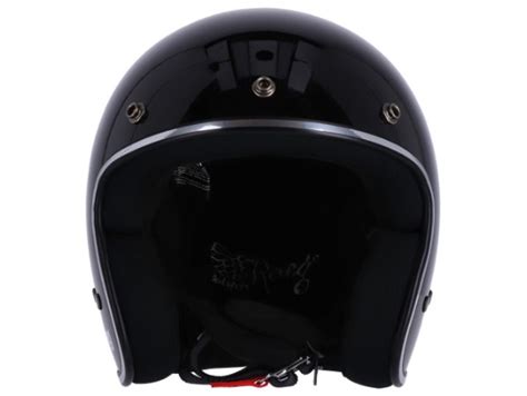 Jett Solid Gloss Black Open Face Helm Jethelm Motorradhelm