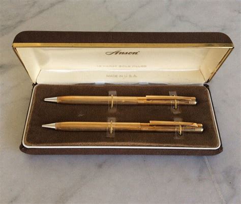 Vintage ANSON 360 12 Karat Gold Filled Pen And Pencil Set New EBay