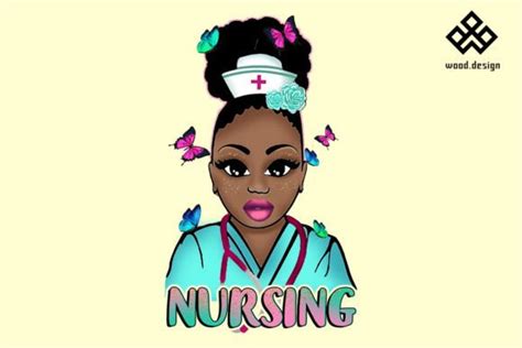 Nursing Black Nurse Afro Woman Png Graphic By Wood Design Creative