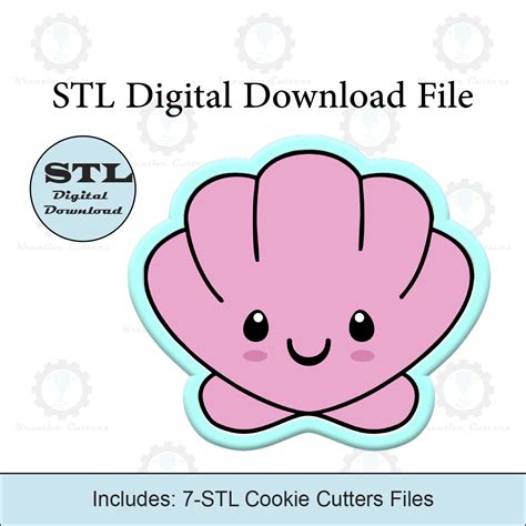 3D File Seashell Cookie Cutters STL File 3D Print Design To