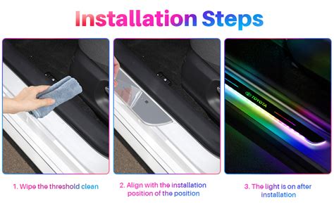 Amazon MUALIK 4 Pcs Free Custom Led Door Sill Lights For Car Led