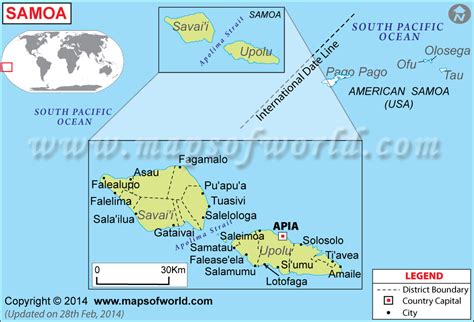 Western Samoa On World Map