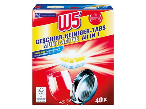 W5 Geschirr Reiniger Tabs Multi Active All In 1 LIDL