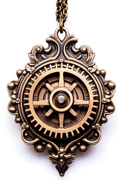 Premium Photo Isolated Of Steampunk Gear Amulet Steampunk Themed