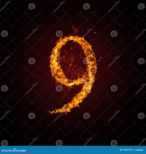 Fire Number Stock Illustration Illustration Of Engulfed 7443779