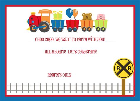 Free Train Birthday Invitation Template Download Hundreds Free