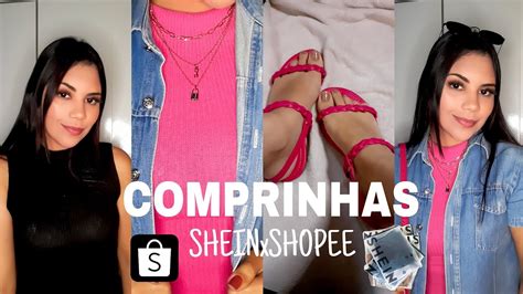 COMPRINHAS DA SHEIN E SHOPEE tricôs bolsa acessórios calçados YouTube