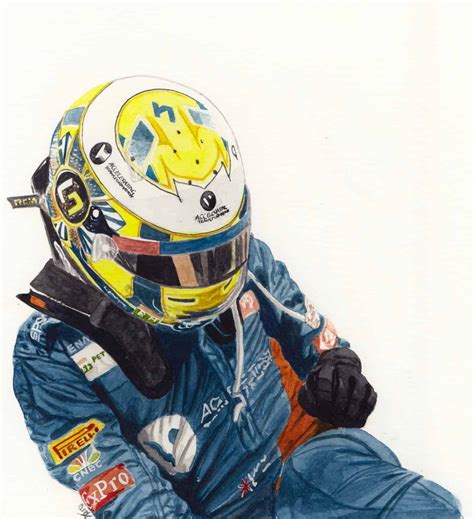 Original Lando Norris Mclaren F1 Watercolour Painting Gpbox