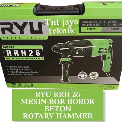 MESIN BOR BOBOK BETON RYU RRH 26 ROTARY HAMMER MESIN BOR BETON