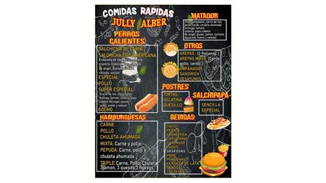 Carta del restaurante Comidas Rápidas Jullymar Bogotá