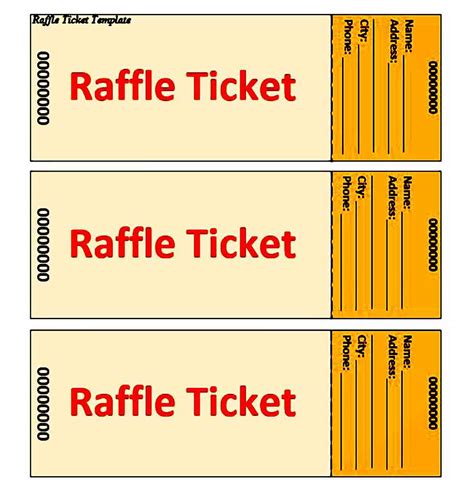 Printable Raffle Ticket Template | Mous Syusa