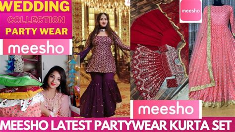 Meesho Partywear Kurta Sharara Set Haul Weddings Collections