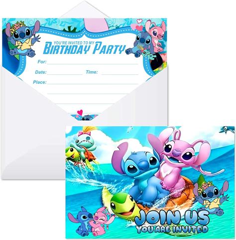 Humicide 16 Pack Stitch Birthday Invitation Cards With