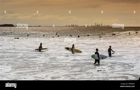 Gold Coast Australia surfing - surfers paradise Stock Photo - Alamy
