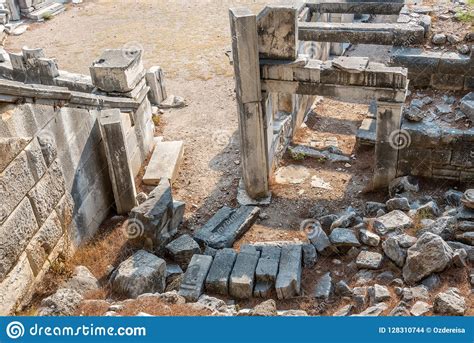 Ruins of Ancient Greek City of Priene Stock Photo - Image of ...