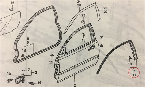 Honda Genuine Civic Ek9 Ek4 Type R Sir Front Right Side Door Sub Seal Oem Glass Ebay