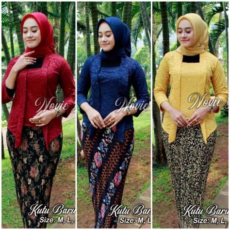 Jual Setelan Baju Kebaya Kutu Baru Brukat Modern Atasan Kebaya