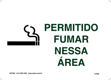 Placa Permitido Fumar Nesta Área