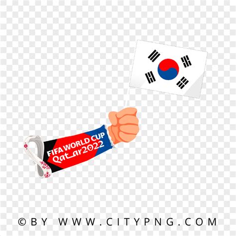 World Cup Hand Holding South Korea Flag Pole Png Citypng