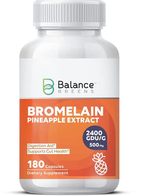 Bromelain Pineapple Extract Supplement 2 400 GDU G 500mg 180