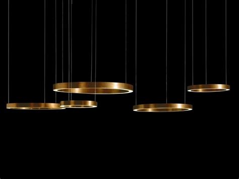 Lampada A Sospensione A Led In Ottone Light Rings Horizontal Collezione