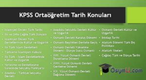 2024 KPSS Ortaöğretim Tarih Konuları PDF Osymli