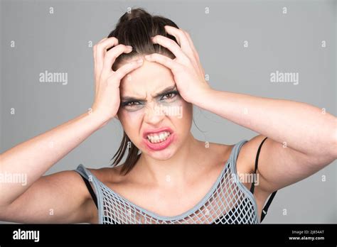 Emotional Angry Woman Upset Girl Screaming Hate Rage Pensive Woman Feeling Furious Mad And